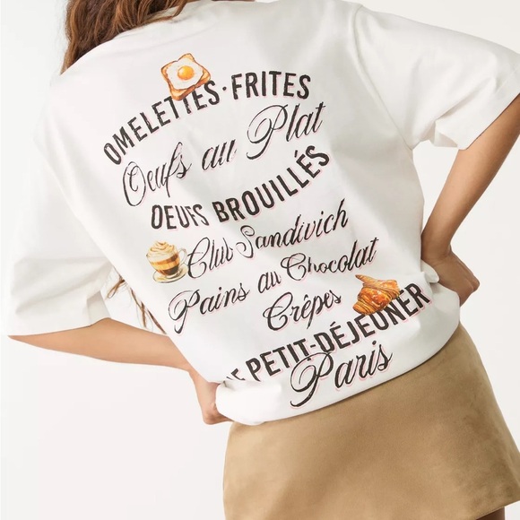 Stradivarius White Tee with Tan Skirt - Picture 2 of 4